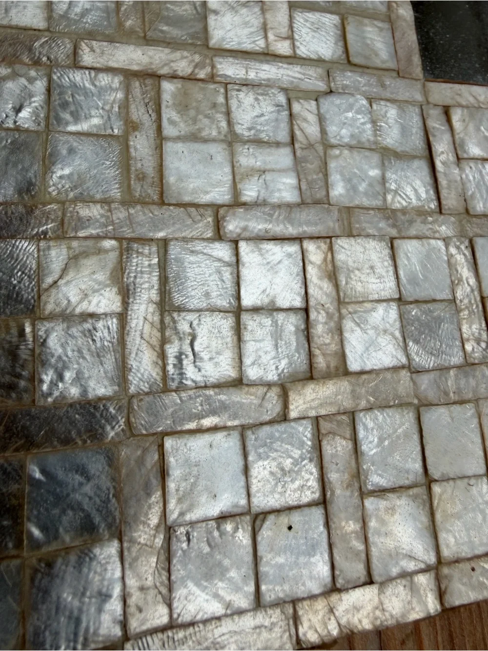 Shell Mosaic Square Wall Mirror - Pearl